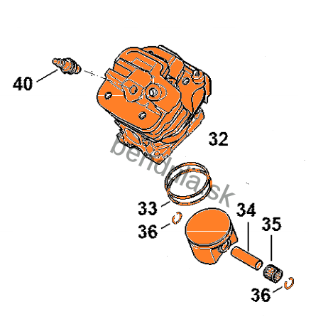 Henger dugattyúval  54 mm